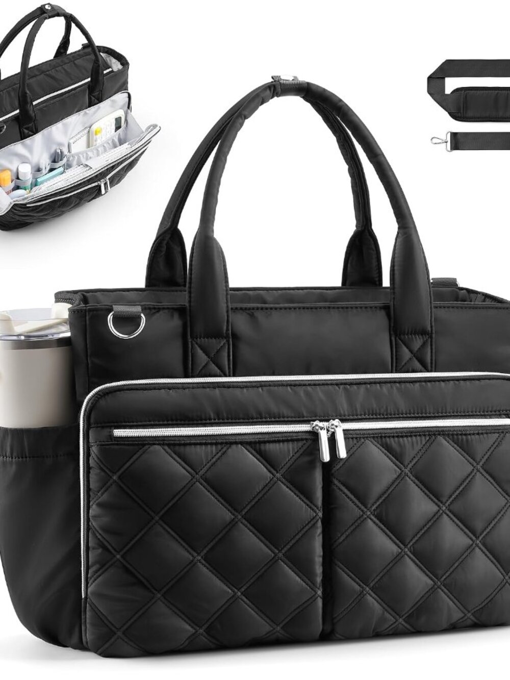 Teacher Tote Bag for Women Quilted Laptop Work Handbag for Travel